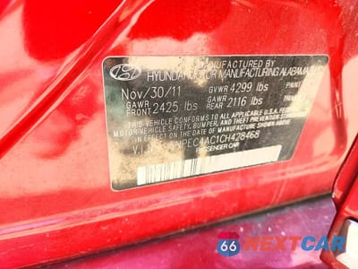 Zdjęcie 12 z 12 samochodu: 2012 HYUNDAI SONATA SE VIN:5NPEC4AC1CH428468 - miniatura