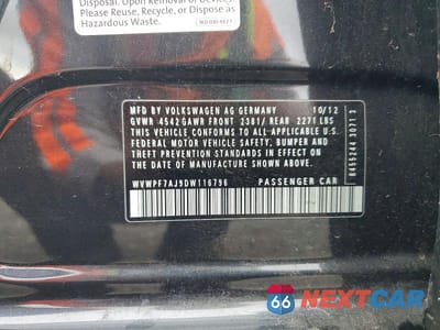 Zdjęcie 12 z 12 samochodu: 2013 VOLKSWAGEN GOLF R VIN:WVWPF7AJ9DW116796 - miniatura