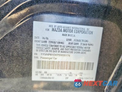 Zdjęcie 12 z 12 samochodu: 2007 MAZDA 6 S VIN:1YVHP81D075M00176 - miniatura