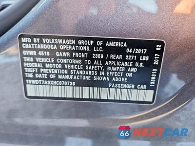 Zdjęcie 12 z 12 samochodu: 2017 VOLKSWAGEN PASSAT R-LINE VIN:1VWDT7A3XHC070736 - miniatura