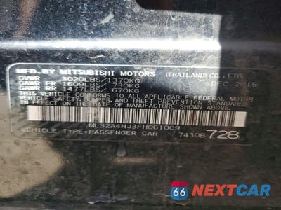 Zdjęcie 12 z 12 samochodu: 2015 MITSUBISHI MIRAGE ES VIN:ML32A4HJ3FH061009 - miniatura