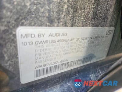 Zdjęcie 12 z 12 samochodu: 2014 AUDI A4 PREMIUM VIN:WAUBFAFL3EA068354 - miniatura
