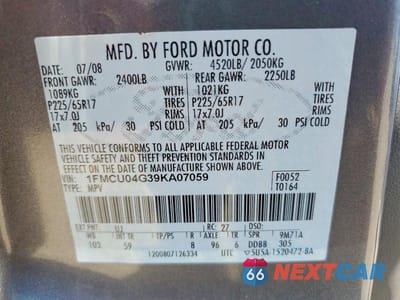Zdjęcie 13 z 13 samochodu: 2009 FORD ESCAPE LIMITED VIN:1FMCU04G39KA07059 - miniatura