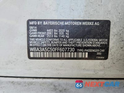 Zdjęcie 12 z 12 samochodu: 2015 BMW 328 I VIN:WBA3A5C50FF607730 - miniatura