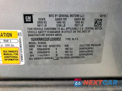 Zdjęcie 13 z 13 samochodu: 2015 GMC ACADIA SLE VIN:1GKKRNED2FJ290952 - miniatura