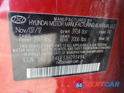 Zdjęcie 12 z 12 samochodu: 2018 HYUNDAI ELANTRA SEL VIN:5NPD84LF3JH293494 - miniatura