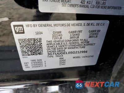 Zdjęcie 13 z 13 samochodu: 2025 GMC SIERRA K1500 DENALI VIN:3GTUUGEL0SG212994 - miniatura