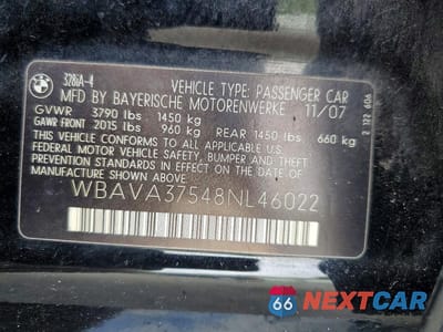 Zdjęcie 13 z 13 samochodu: 2008 BMW 328 I VIN:WBAVA37548NL46022 - miniatura