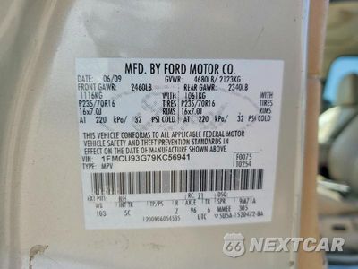 Zdjęcie 12 z 12 samochodu: 2009 FORD ESCAPE XLT VIN:1FMCU93G79KC56941 - miniatura