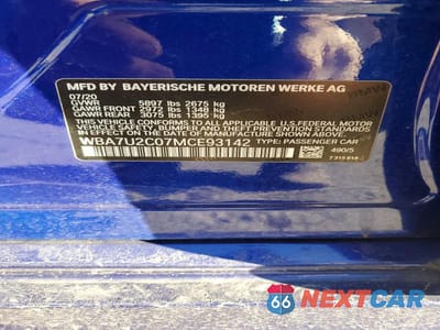 Zdjęcie 12 z 12 samochodu: 2021 BMW 750 XI VIN:WBA7U2C07MCE93142 - miniatura