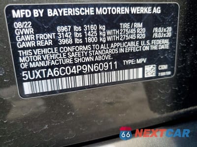 Zdjęcie 14 z 14 samochodu: 2023 BMW X5 XDRIVE45E VIN:5UXTA6C04P9N60911 - miniatura