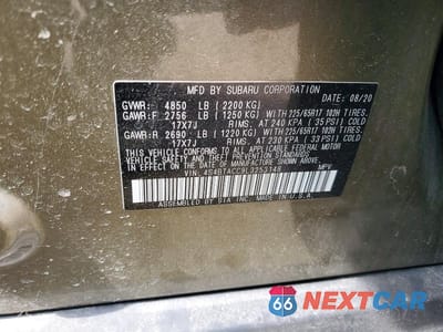 Zdjęcie 13 z 13 samochodu: 2020 SUBARU OUTBACK PREMIUM VIN:4S4BTACC9L3253148 - miniatura