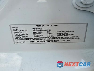 Zdjęcie 13 z 13 samochodu: 2022 TESLA MODEL Y VIN:7SAYGDEF7NF464580 - miniatura