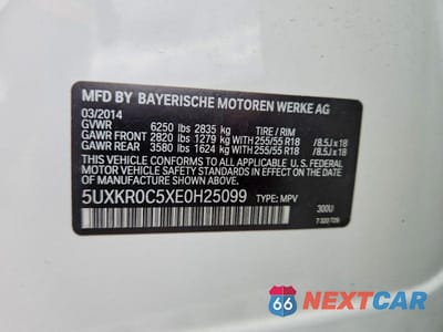 Zdjęcie 13 z 13 samochodu: 2014 BMW X5 XDRIVE35I VIN:5UXKR0C5XE0H25099 - miniatura