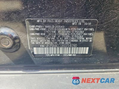 Zdjęcie 13 z 13 samochodu: 2011 SUBARU FORESTER 2.5X PREMIUM VIN:JF2SHACC0BG714090 - miniatura
