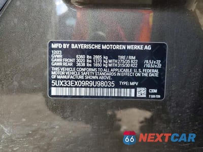 Zdjęcie 13 z 13 samochodu: 2024 BMW X6 XDRIVE40I VIN:5UX33EX09R9U98035 - miniatura