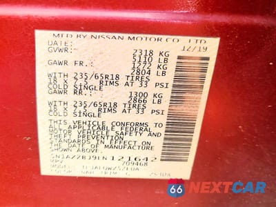 Zdjęcie 14 z 14 samochodu: 2020 NISSAN MURANO SV VIN:5N1AZ2BJ9LN121642 - miniatura