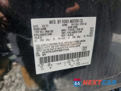 Zdjęcie 13 z 13 samochodu: 2015 FORD EDGE SEL VIN:2FMTK3J91FBB17188 - miniatura