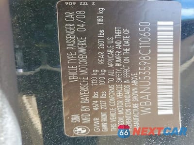 Zdjęcie 12 z 12 samochodu: 2008 BMW 528 I VIN:WBANU53598C110650 - miniatura
