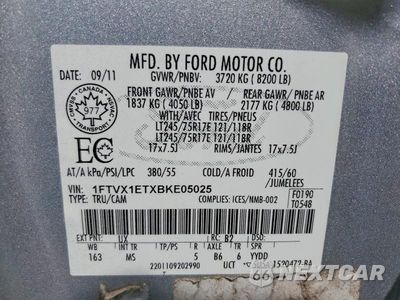 Zdjęcie 12 z 12 samochodu: 2011 FORD F150 SUPER CAB VIN:1FTVX1ETXBKE05025 - miniatura