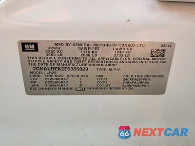 Zdjęcie 13 z 13 samochodu: 2014 GMC TERRAIN SLE VIN:2GKALREK2E6366829 - miniatura