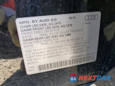 Zdjęcie 14 z 14 samochodu: 2020 AUDI Q5 PREMIUM VIN:WA1ANAFY1L2002366 - miniatura
