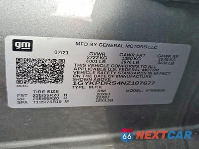 Zdjęcie 14 z 14 samochodu: 2022 CADILLAC XT6 PREMIUM LUXURY VIN:1GYKPDRS4NZ107677 - miniatura