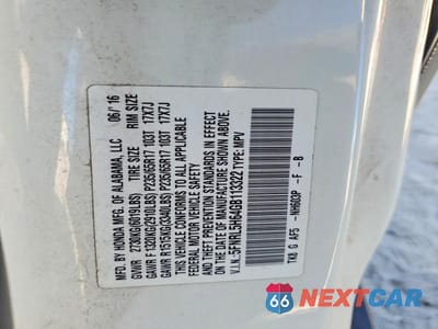 Zdjęcie 13 z 13 samochodu: 2016 HONDA ODYSSEY EXL VIN:5FNRL5H64GB113322 - miniatura