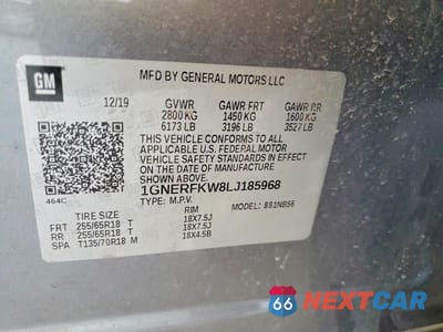 Zdjęcie 14 z 14 samochodu: 2020 CHEVROLET TRAVERSE LS VIN:1GNERFKW8LJ185968 - miniatura
