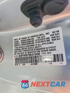 Zdjęcie 12 z 12 samochodu: 2008 HONDA ELEMENT EX VIN:5J6YH28758L012433 - miniatura