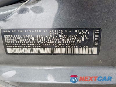 Zdjęcie 12 z 12 samochodu: 2024 VOLKSWAGEN JETTA SPORT VIN:3VWBM7BU7RM025541 - miniatura
