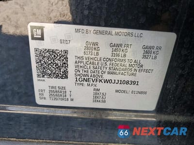 Zdjęcie 13 z 13 samochodu: 2018 CHEVROLET TRAVERSE LS VIN:1GNEVFKW0JJ108391 - miniatura