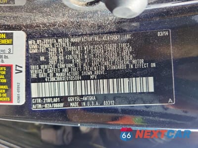 Zdjęcie 13 z 13 samochodu: 2014 TOYOTA VENZA XLE VIN:4T3BK3BBXEU105084 - miniatura