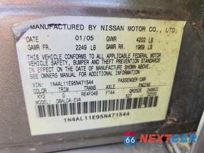Zdjęcie 12 z 12 samochodu: 2005 NISSAN ALTIMA 2.5 VIN:1N4AL11E95N471544 - miniatura