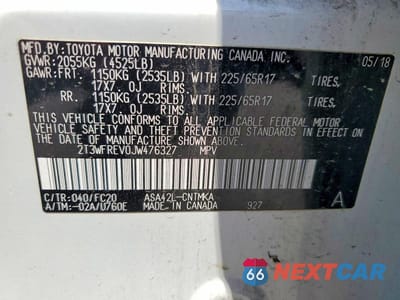 Zdjęcie 13 z 13 samochodu: 2018 TOYOTA RAV4 XLE VIN:2T3WFREV0JW476327 - miniatura