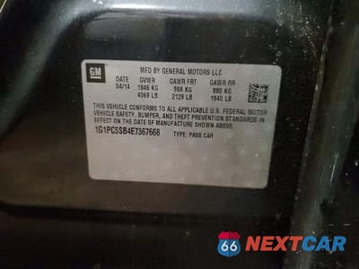 Zdjęcie 12 z 12 samochodu: 2014 CHEVROLET CRUZE LT VIN:1G1PC5SB4E7367668 - miniatura