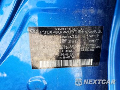 Zdjęcie 12 z 12 samochodu: 2017 HYUNDAI ELANTRA VALUE EDITION VIN:5NPD84LF5HH203224 - miniatura