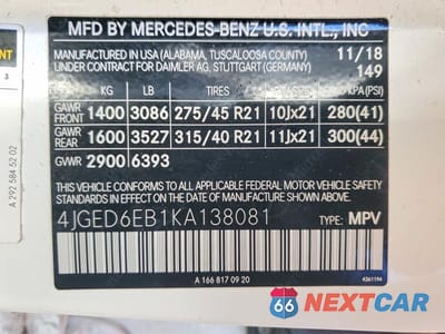 Zdjęcie 14 z 14 samochodu: 2019 MERCEDES-BENZ GLE COUPE 43 AMG VIN:4JGED6EB1KA138081 - miniatura