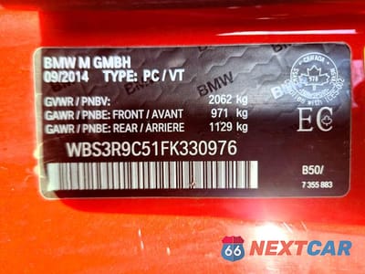 Zdjęcie 12 z 12 samochodu: 2015 BMW M4 VIN:WBS3R9C51FK330976 - miniatura