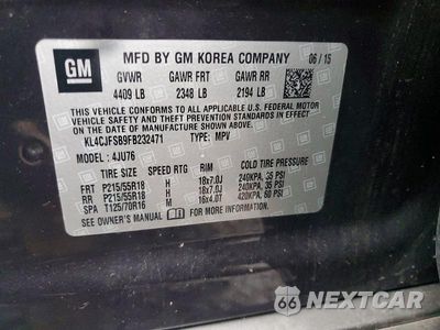 Zdjęcie 13 z 13 samochodu: 2015 BUICK ENCORE CONVENIENCE VIN:KL4CJFSB9FB232471 - miniatura