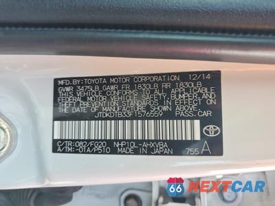 Zdjęcie 12 z 12 samochodu: 2015 TOYOTA PRIUS C TWO VIN:JTDKDTB33F1576559 - miniatura