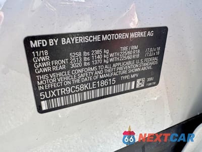 Zdjęcie 10 z 10 samochodu: 2019 BMW X3 XDRIVE30I VIN:5UXTR9C58KLE18615 - miniatura