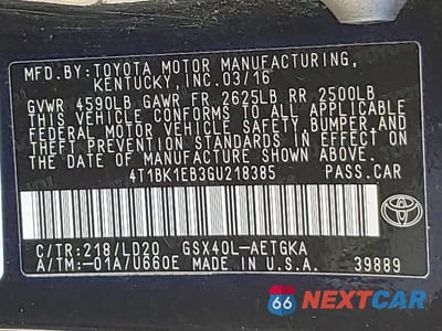 Zdjęcie 12 z 12 samochodu: 2016 TOYOTA AVALON XLE VIN:4T1BK1EB3GU218385 - miniatura
