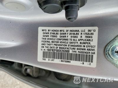 Zdjęcie 12 z 12 samochodu: 2013 HONDA CIVIC LX VIN:19XFB2F50DE253500 - miniatura