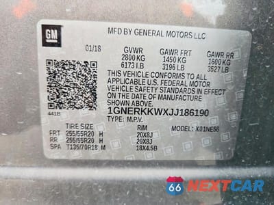Zdjęcie 13 z 13 samochodu: 2018 CHEVROLET TRAVERSE PREMIER VIN:1GNERKKWXJJ186190 - miniatura
