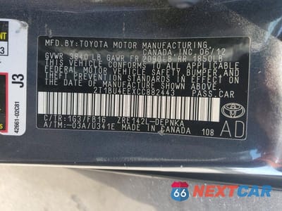 Zdjęcie 12 z 12 samochodu: 2012 TOYOTA COROLLA LE VIN:2T1BU4EEXCC882443 - miniatura
