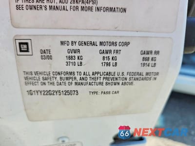 Zdjęcie 12 z 12 samochodu: 2000 CHEVROLET CORVETTE VIN:1G1YY22G2Y5125073 - miniatura