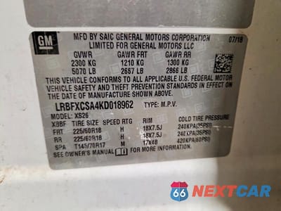 Zdjęcie 13 z 13 samochodu: 2019 BUICK ENVISION ESSENCE VIN:LRBFXCSA4KD018962 - miniatura