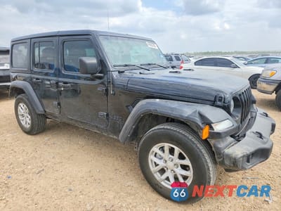 Czwarte zdjęcie samochodu z boku: 2023 JEEP WRANGLER SPORT VIN:1C4HJXDG4PW657343 - miniatura