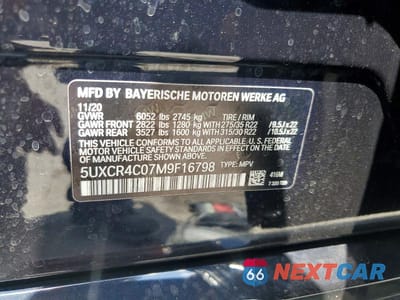 Zdjęcie 13 z 13 samochodu: 2021 BMW X5 SDRIVE 40I VIN:5UXCR4C07M9F16798 - miniatura